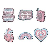 Conjunto de alfinetes de broche Trans Rights Alloy Enamel, alfinetes x6