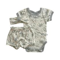 Conjunto De Algodão Coreano Com Estampa Floral Para Mulheres, Macacão De Duas Peças Para Uso