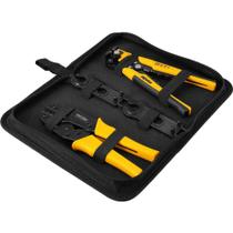 Conjunto de Alicate Crimpador e Alicate Desencapador, 4 Peças, Vonder