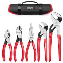 Conjunto de alicates ARROW, 5 peças, junta deslizante de 6 cm, 7 cm, diagonal, 8 cm, agulha