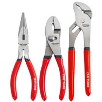 Conjunto de alicates CRAFTSMAN, 3 peças: nariz de 15 cm de comprimento, junta deslizante de 15 cm, junta ranhura de 20 cm Conjunto de alicates CRAFTSMAN, 3 peças: nariz de 15 cm de comprimento, junta deslizante de 15 cm, junta ranhura de 20 cm