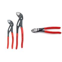 Conjunto de alicates KNIPEX Cobra, 2 peças e 21 200, cortador diagonal de 20 cm