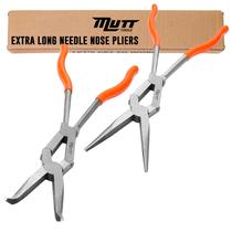 Conjunto de alicates Mutt Tools, 2 peças, 33 cm de ponta de agulha extra longa e 45