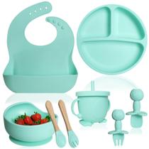 Conjunto de alimentação de bebê de silicone Bluet B, ventosa de 8 peças