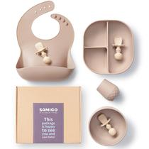 Conjunto de alimentação de bebê de silicone SAmigo 7 unidades por mais de 6 meses