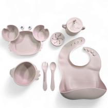 Conjunto De Alimentação Infantil Caranguejo Rosa - HK Baby