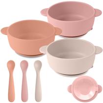 Conjunto de Alimentação para Bebê Eascrozn com 3 Tigelas com Ventosa e 3 Colheres Conjunto de Alimentação para Bebê Eascrozn com 3 Tigelas com Ventosa e 3 Colheres