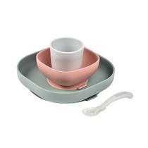 Conjunto de Alimentação para Bebês Béaba de Silicone com 4 Peças e Pratos com Ventosas