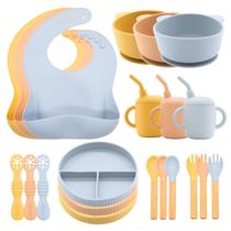 Conjunto de alimentação para bebês CHCC 21 unidades de silicone sem BPA Conjunto de alimentação para bebês CHCC 21 unidades de silicone sem BPA