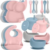 Conjunto de alimentação para bebês Mummentos Silicone de 6 meses ou mais, pacote com 24
