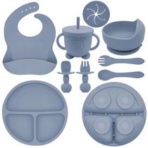Conjunto de alimentação para bebês Munlinder Silicone Suction Bib Utensílios Conjunto de alimentação para bebês Munlinder Silicone Suction Bib Utensílios