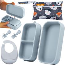 Conjunto de alimentação para bebês Palz and Pandy Silicone com placas de sucção Conjunto de alimentação para bebês Palz and Pandy Silicone com placas de sucção