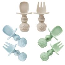 Conjunto de Alimentação para Bebês PandaEar Colheres e Garfos de Silicone 6 Peças Conjunto de Alimentação para Bebês PandaEar Colheres e Garfos de Silicone 6 Peças
