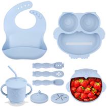 Conjunto de alimentação para bebês Uhdod Silicone com ventosa, placa dividida