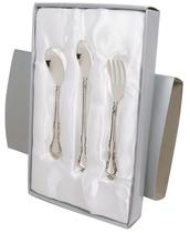 Conjunto de alimentação Stephan Baby Keepsake banhado a prata, 3 peças Conjunto de alimentação Stephan Baby Keepsake banhado a prata, 3 peças