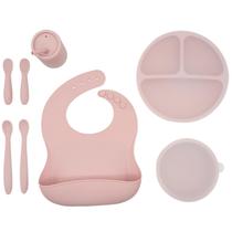 Conjunto de Alimentação WeeSprout Baby Led Weaning de Silicone (Rosa)