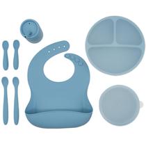 Conjunto de Alimentação WeeSprout Baby Led Weaning - Silicone Azul