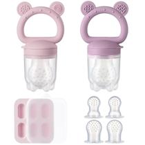 Conjunto de Alimentador de Frutas para Bebê 2 Peças POIKSHARK com Mordedor de Silicone