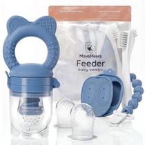 Conjunto de alimentador de frutas para bebê e formas de picolé MAMAMEEPA azul