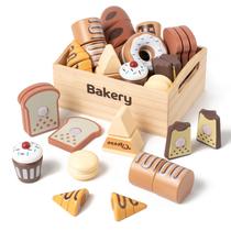 Conjunto de alimentos Play Kitchen Kienvy Bakery Wooden, 10 unidades para crianças