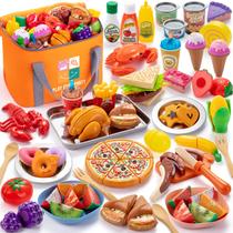 Conjunto de alimentos Pretend Play Juboury com bolsa de armazenamento para crianças Conjunto de alimentos Pretend Play Juboury com bolsa de armazenamento para crianças