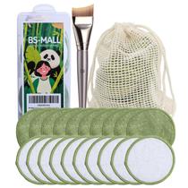 Conjunto de almofadas de algodão BS-MALL 20 almofadas faciais reutilizáveis com pincéis