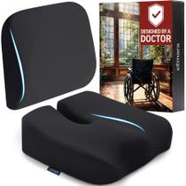 Conjunto de almofadas de assento para cadeira de rodas Elmara Ultimate Comfort Black