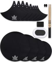 Conjunto de almofadas de mudo de tambor ULUOBO de 16 peças com almofadas de amortecimento de tambor