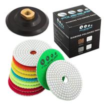Conjunto de almofadas de polimento de diamante 11+1 com almofada de apoio para granito
