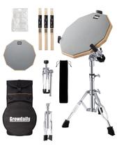 Conjunto de Almofadas de Treino de Bateria GrowDaily com Suporte e Acessórios