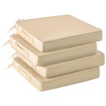 Conjunto de almofadas para cadeiras ao ar livre IPYNBAP à prova d'água, 4 peças, bege