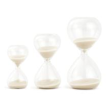 Conjunto de Ampulhetas Decorativa Em Vidro Areia Branca Mart 18336