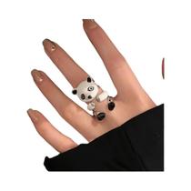 Conjunto De Anéis Abertos Femininos Com Desenho De Panda Fofo, Joias Da Moda, Presente, 3 Peças, Com