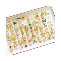 Conjunto De Anéis Abertos Geométricos Florais Femininos Da Moda 10, 20 Ou 30 Peças Joias Da Moda