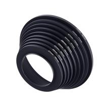 Conjunto de anéis adaptadores de filtro de lente CamKix Step Up 37-82 mm 9 unidades Conjunto de anéis adaptadores de filtro de lente CamKix Step Up 37-82 mm 9 unidades