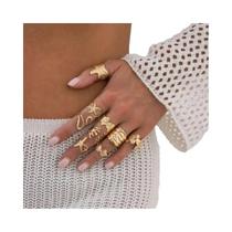 Conjunto De Anéis Ajustáveis Em Ouro Com Estrela Do Mar E Concha, 9 Peças, Joias De Praia Punk Para Conjunto De Anéis Ajustáveis Em Ouro Com Estrela Do Mar E Concha, 9 Peças, Joias De Praia Punk Para