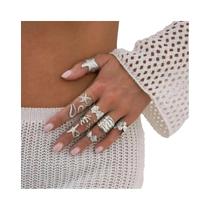 Conjunto De Anéis Ajustáveis Em Ouro Com Estrela Do Mar E Concha Boêmia Para Mulheres, 9 Peças,