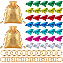 Conjunto de anéis Chalyna Acrylic Diamond Gem Jewelry Gold 60 unidades
