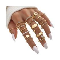 Conjunto De Anéis De Borboleta Femininos Com Múltiplas Juntas, 22 Peças, Design Pequeno, Anel Do Conjunto De Anéis De Borboleta Femininos Com Múltiplas Juntas, 22 Peças, Design Pequeno, Anel Do