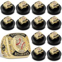 Conjunto de Anéis de Campeonato de Beisebol Dourados Landical 12 Peças Conjunto de Anéis de Campeonato de Beisebol Dourados Landical 12 Peças