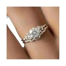 Conjunto De Anéis De Casamento Elegantes Em Zircônia 2 Peças Joias De Noiva Destacáveis Acessórios Conjunto De Anéis De Casamento Elegantes Em Zircônia 2 Peças Joias De Noiva Destacáveis Acessórios
