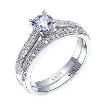 Conjunto De Anéis De Casamento Vintage Halo Em Prata Esterlina 925 Para Mulheres, Presente De