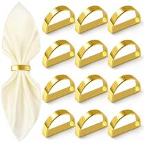 Conjunto de anéis de guardanapo 12 APTWOW Metal Bright Gold Semicírculo Conjunto de anéis de guardanapo 12 APTWOW Metal Bright Gold Semicírculo