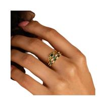 Conjunto De Anéis De Luxo Femininos Com Zircônia Cúbica Oval, 3 Peças Destacáveis, Acessórios Para Conjunto De Anéis De Luxo Femininos Com Zircônia Cúbica Oval, 3 Peças Destacáveis, Acessórios Para