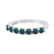 Conjunto De Anéis De Moissanite Redondos De 3mm Para Mulheres E Homens, Banhado a Ouro Branco 18K, - BIJOX STORY