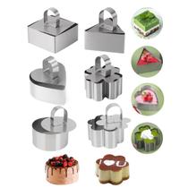 Conjunto de anéis de mousse de aço inoxidável - Conjunto de moldes de cozimento de 6 peças