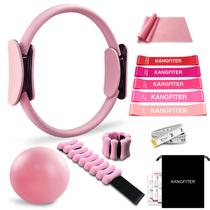 Conjunto de anéis de Pilates KANGFITER 11 peças com bola, pesos, faixas e muito mais