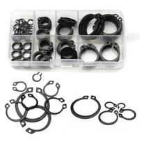 Conjunto De Anéis De Retenção Externos De Aço Carbono (Circlips) 160 Peças M6-M25mm, Arruelas C Para