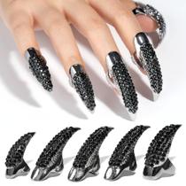 Conjunto de anéis de unhas falsas com garras de Halloween Luckyfairy Conjunto de anéis de unhas falsas com garras de Halloween Luckyfairy