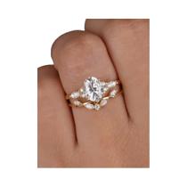 Conjunto De Anéis De Zircônia Marquise Em Prata Esterlina 925 Para Mulheres, Joias De Luxo Para Conjunto De Anéis De Zircônia Marquise Em Prata Esterlina 925 Para Mulheres, Joias De Luxo Para